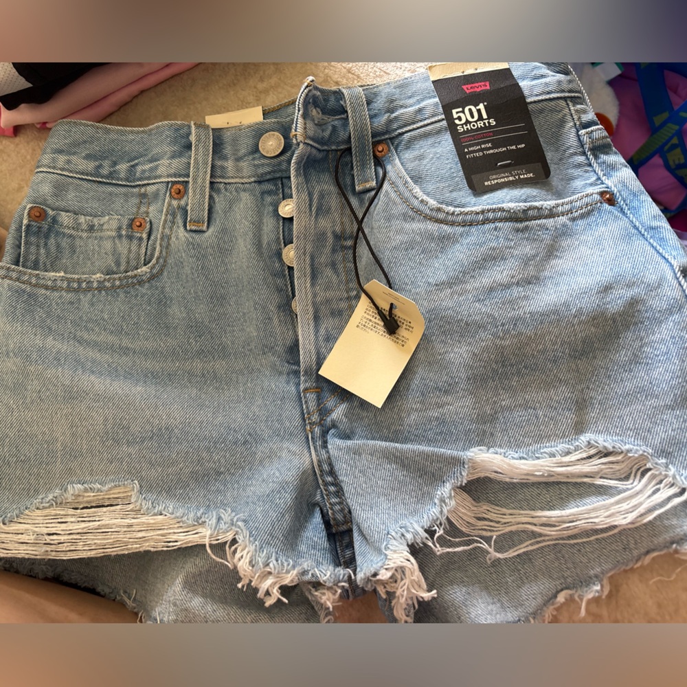 BRAND NEW Levi's 501 Blue Jean Shorts NWT High-Waisted